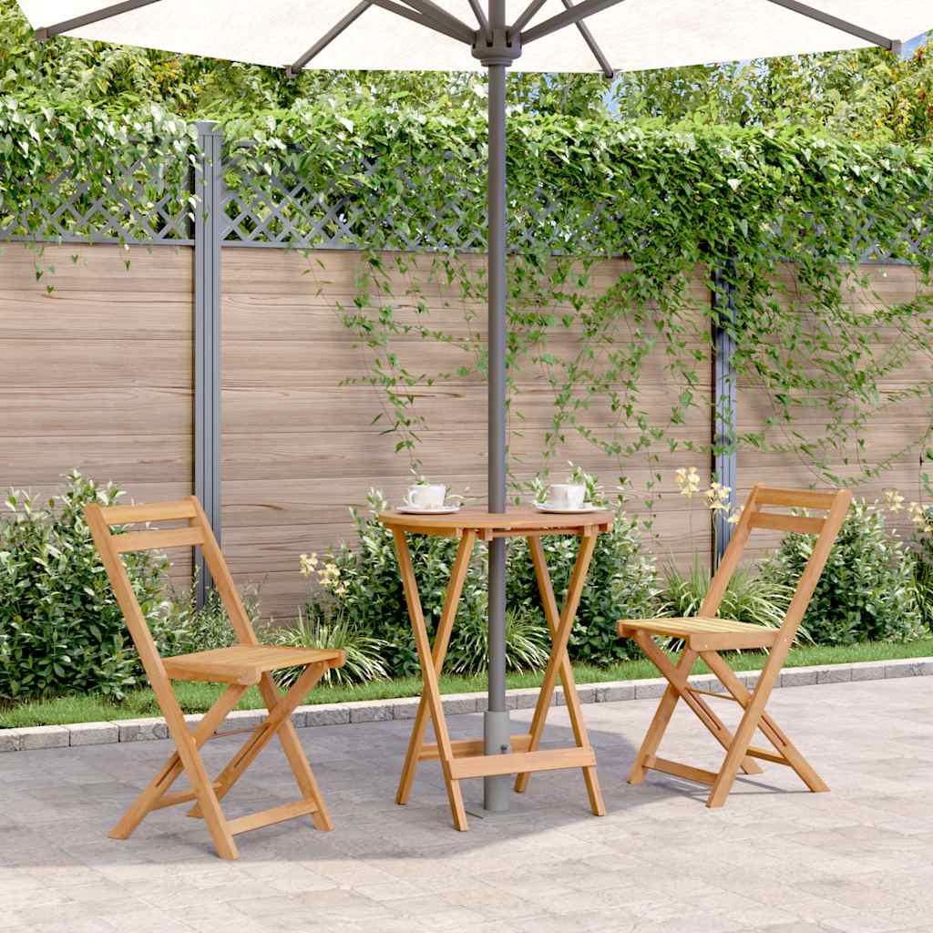 Klappbarer Gartentisch 60 x 75 cm Massivholz Akazie